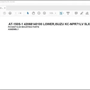 Tadano Crane AT-150S-1 42068140100 LOWER,ISUZU KC-NPR71LV 5LX Spare Parts Catalog Manual - DOWNLOAD