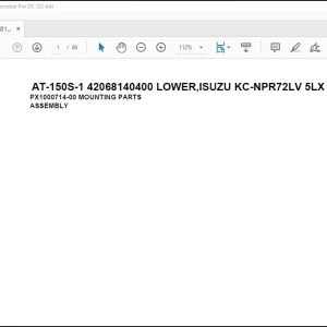 Tadano Crane AT-150S-1 42068140400 LOWER,ISUZU KC-NPR72LV 5LX Spare Parts Catalog Manual - PDF DOWNLOAD