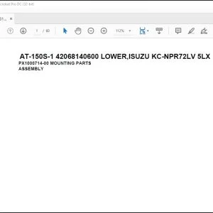 Tadano Crane AT-150S-1 42068140600 LOWER,ISUZU KC-NPR72LV 5LX Spare Parts Catalog Manual - PDF DOWNLOAD
