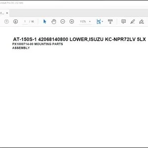 Tadano Crane AT-150S-1 42068140800 LOWER,ISUZU KC-NPR72LV 5LX Spare Parts Catalog Manual - DOWNLOAD