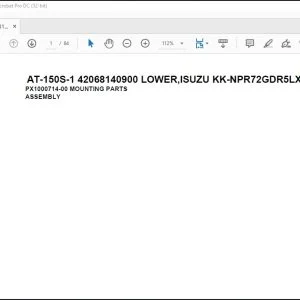 Tadano Crane AT-150S-1 42068140900 LOWER,ISUZU KK-NPR72GDR5LX Spare Parts Catalog Manual - PDF DOWNLOAD