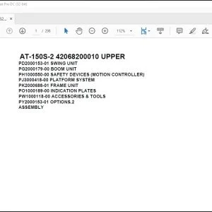Tadano Crane AT-150S-2 42068200010 UPPER Spare Parts Catalog Manual - PDF DOWNLOAD