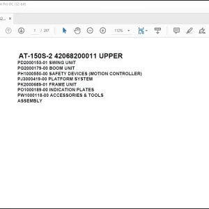 Tadano Crane AT-150S-2 42068200011 UPPER Spare Parts Catalog Manual - PDF DOWNLOAD