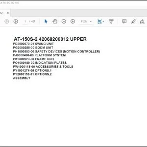 Tadano Crane AT-150S-2 42068200012 UPPER Spare Parts Catalog Manual - PDF DOWNLOAD