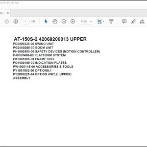 Tadano Crane AT-150S-2 42068200013 UPPER Spare Parts Catalog Manual - PDF DOWNLOAD