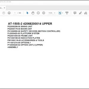 Tadano Crane AT-150S-2 42068200014 UPPER Spare Parts Catalog Manual - PDF DOWNLOAD
