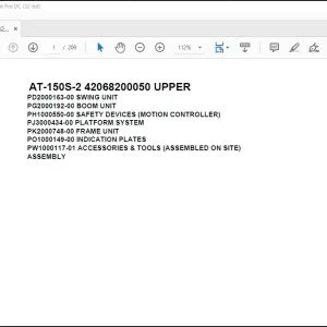 Tadano Crane AT-150S-2 42068200050 UPPER Spare Parts Catalog Manual - PDF DOWNLOAD