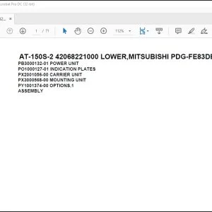 Tadano Crane AT-150S-2 42068221000 LOWER MITSUBISHI PDG-FE83DEY 6A4 Spare Parts Catalog Manual -PDF DOWNLOAD