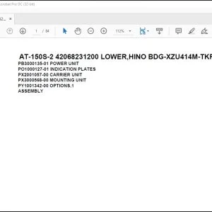 Tadano Crane AT-150S-2 42068231200 LOWER,HINO BDG-XZU414M-TKFRD3 Spare Parts Catalog Manual - PDF DOWNLOAD