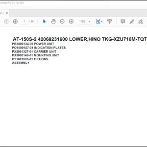 Tadano Crane AT-150S-2 42068231600 LOWER Spare Parts Catalog Manual- PDF DOWNLOAD