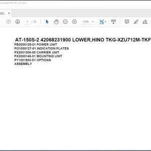 Tadano Crane AT-150S-2 42068231900 LOWER Spare Parts Catalog Manual - PDF DOWNLOAD
