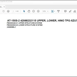 Tadano Crane AT-150S-2 42068232115 UPPER, LOWER, HINO TPG-XZU712M-YQTRC3 Spare Parts Catalog Manual - PDF DOWNLOAD