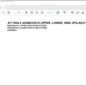 Tadano Crane AT-150S-2 42068232515 UPPER  LOWER HINO 2PG-XZU712M-TKTRX3 Spare Parts Catalog Manual - PDF DOWNLOAD