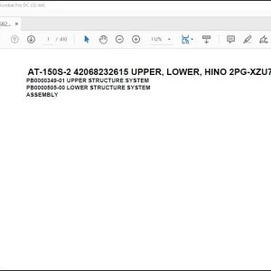 Tadano Crane AT-150S-2 42068232615 UPPER, LOWER, HINO 2PG-XZU712M-TKTRX3 Spare Parts Catalog Manual - PDF DOWNLOAD