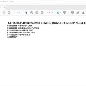 Tadano Crane AT-150S-2 42068240200 LOWER Spare Parts Catalog Manual -  PDF DOWNLOAD