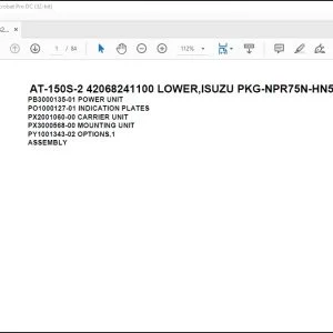Tadano Crane AT-150S-2 42068241100 LOWER Spare Parts Catalog Manual - PDF DOWNLOAD