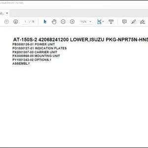 Tadano Crane AT-150S-2 42068241200 LOWER,ISUZU PKG-NPR75N-HN5AY Spare Parts Catalog Manual - PDF DOWNLOAD