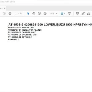 Tadano Crane AT-150S-2 42068241300 LOWER,ISUZU SKG-NPR85YN-HN5AY-M Spare Parts Catalog Manual - PDF DOWNLOAD