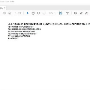Tadano Crane AT-150S-2 42068241500 LOWER,ISUZU SKG-NPR85YN-HN5AY Spare Parts Catalog Manual - PDF DOWNLOAD