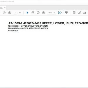 Tadano Crane AT-150S-2 42068242415 UPPER, LOWER, ISUZU 2PG-NKR88N-HN5AY-D  Spare Parts Catalog Manual - PDF DOWNLOAD