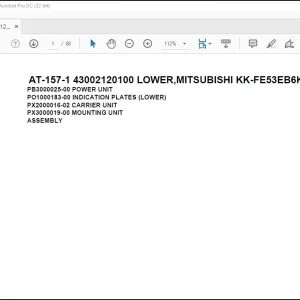 Tadano Crane AT-157-1 43002120100 LOWER,MITSUBISHI KK-FE53EB6KA1 Spare Parts Manual - PDF DOWNLOAD
