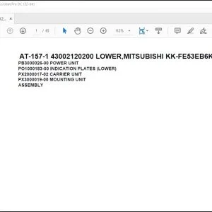 Tadano Crane AT-157-1 43002120200 LOWER,MITSUBISHI KK-FE53EB6KM1 Spare Parts Manual - PDF DOWNLOAD