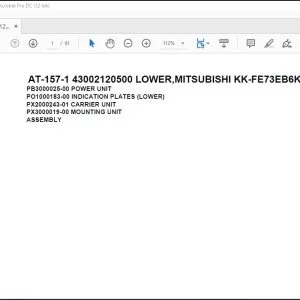 Tadano Crane AT-157-1 43002120500 LOWER,MITSUBISHI KK-FE73EB6KA1 Parts Catalog Manual - PDF DOWNLOAD