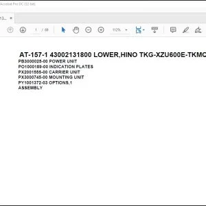 Tadano Crane AT-157-1 43002131800 LOWER,HINO TKG-XZU600E-TKMQC6 Spare Parts Manual - PDF DOWNLOAD