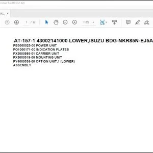 Tadano Crane AT-157-1 43002141000 LOWER,ISUZU BDG-NKR85N-EJ5AHY Parts Catalog Manual - PDF DOWNLOAD
