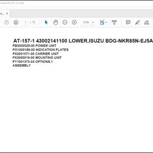 Tadano Crane AT-157-1 43002141100 LOWER,ISUZU BDG-NKR85N-EJ5AHY-M Spare Parts Manual - PDF DOWNLOAD