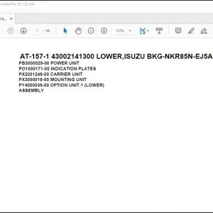Tadano Crane AT-157-1 43002141300 LOWER,ISUZU BKG-NKR85N-EJ5AHY Parts Catalog Manual - PDF DOWNLOAD