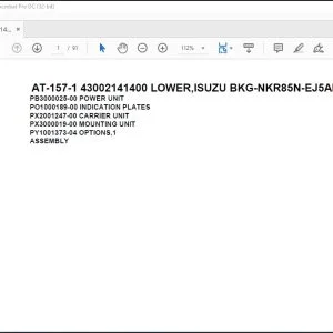 Tadano Crane AT-157-1 43002141400 LOWER,ISUZU BKG-NKR85N-EJ5AHY-M Spare Parts Manual - PDF DOWNLOAD