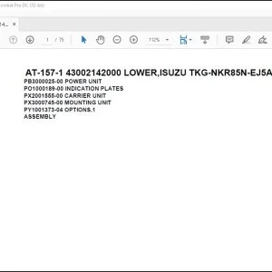 Tadano Crane AT-157-1 43002142000 LOWER,ISUZU TKG-NKR85N-EJ5AHY-M Spare Parts Manual - PDF DOWNLOAD