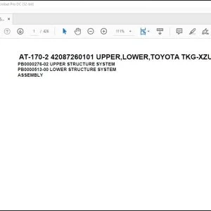 Tadano Crane AT-170-2 42087260101 UPPER,LOWER,TOYOTA TKG-XZU650W-TKFRC6 Spare Parts Catalog Manual - PDF DOWNLOAD