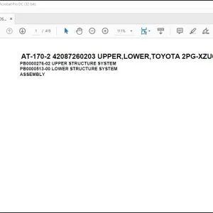 Tadano Crane AT-170-2 42087260203 UPPER,LOWER,TOYOTA 2PG-XZU652W-TKTRX6 Spare Parts Catalog Manual - PDF DOWNLOAD