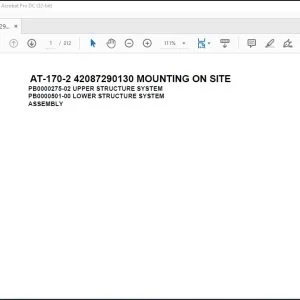 Tadano Crane AT-170-2 42087290130 MOUNTING ON SITE Spare Parts Catalog Manual - PDF DOWNLOAD