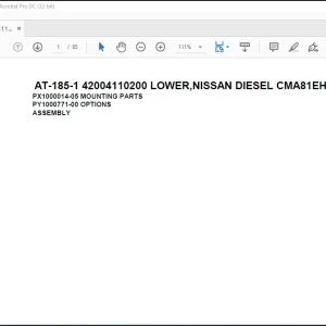 Tadano Crane AT-185-1 42004110200 LOWER NISSAN DIESEL CMA81EHR Spare Parts Catalog Manual - PDF DOWNLOAD