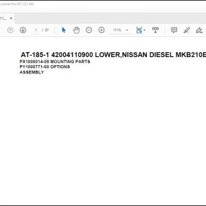 Tadano Crane AT-185-1 42004110900 LOWER,NISSAN DIESEL MKB210EHHB Spare Parts Catalog Manual - PDF DOWNLOAD