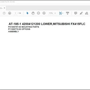 Tadano Crane AT-185-1 42004121200 LOWER,MITSUBISHI FX415FLC Spare Parts Catalog Manual - PDF DOWNLOAD