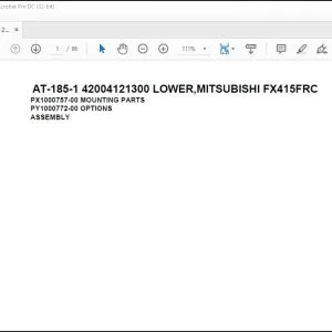 Tadano Crane AT-185-1 42004121300 LOWER,MITSUBISHI FX415FRC Spare Parts Catalog Manual - PDF DOWNLOAD