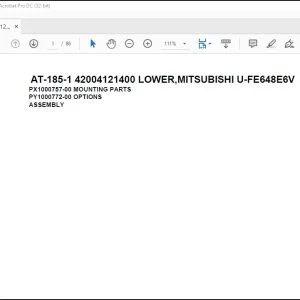 Tadano Crane AT-185-1 42004121400 LOWER,MITSUBISHI U-FE648E6V Spare Parts Catalog Manual  - PDF DOWNLOAD