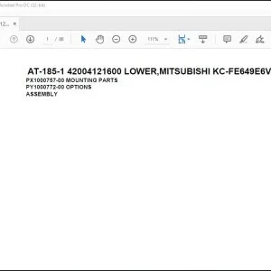 Tadano Crane AT-185-1 42004121600 LOWER,MITSUBISHI KC-FE649E6VS Spare Parts Catalog Manual - PDF DOWNLOAD