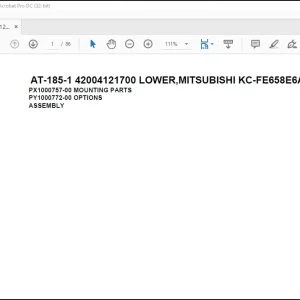 Tadano Crane AT-185-1 42004121700 LOWER,MITSUBISHI KC-FE658E6A Spare Parts Catalog Manual - PDF DOWNLOAD