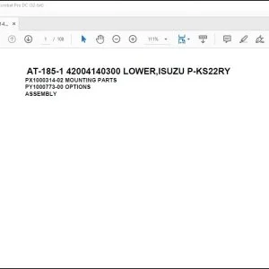 Tadano Crane AT-185-1 42004140300 LOWER,ISUZU P-KS22RY Spare Parts Catalog Manual - PDF DOWNLOAD