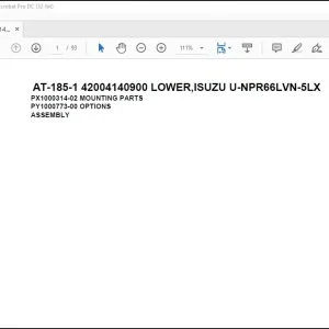 Tadano Crane AT-185-1 42004140900 LOWER,ISUZU U-NPR66LVN-5LX Spare Parts Catalog Manual - PDF DOWNLOAD