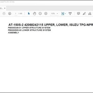 Tadano Crane AT-150S-2 42068242115 UPPER,LOWER,ISUZU TPG-NPR85N-HN5AY-M Spare Parts Catalog Manual - PDF DOWNLOAD
