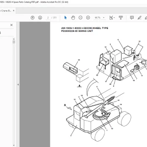 Tadano Crane AW-190S-1-80203 4 BOOM,WHEEL TYPE Spare Parts Catalog Manual  - PFD DOWNLOAD