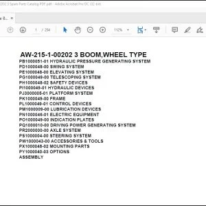 Tadano Crane AW-215-1-00202 3 BOOM,WHEEL TYPE Spare Parts Catalog Manual - PDF DOWNLOAD