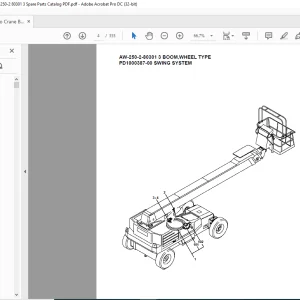 Tadano Crane AW-250-2-80301 3 BOOM WHEEL TYPE Spare Parts Catalog Manual - PDF DOWNLOAD