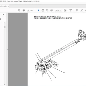 Tadano Crane AW-370-1-80105 4 BOOM,WHEEL TYPE Spare Parts Catalog Manual - PDF DOWNLOAD